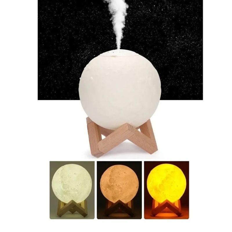 MOVI - LAMPARA HUMIFICADOR CON FORMA DE LUNA 3 D, USB