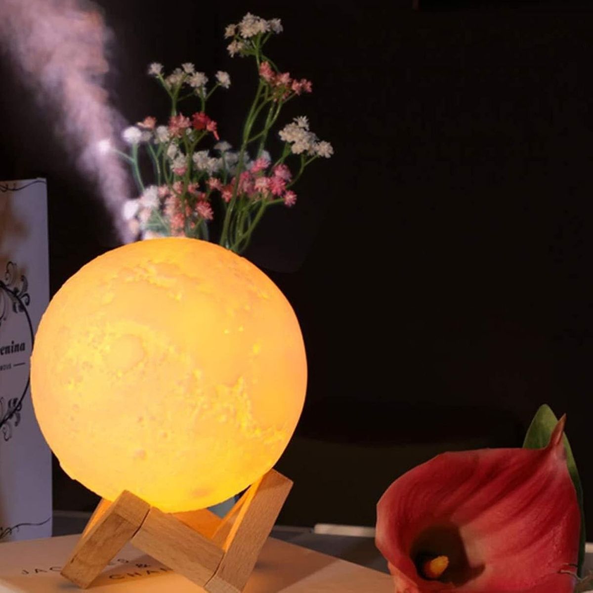 MOVI - LAMPARA HUMIFICADOR CON FORMA DE LUNA 3 D, USB