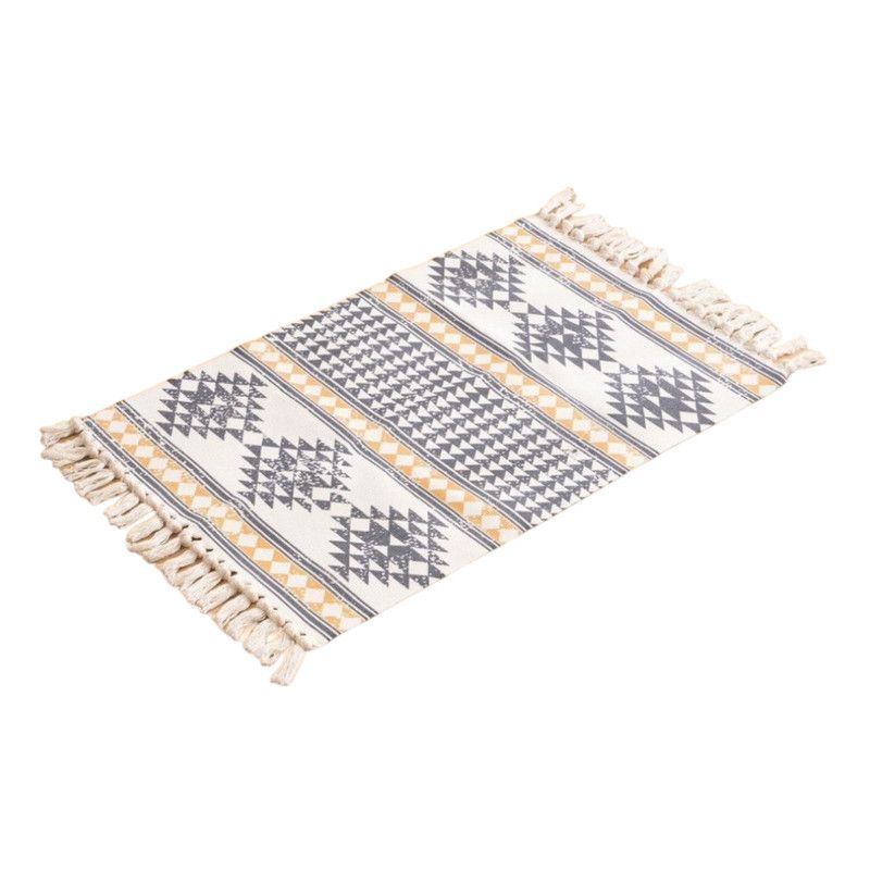GENERICO - Bajada De Cama Kelim Medida 60cmx90cm Tejidas Algodon Con Flecos