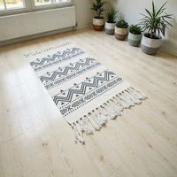 Bajada De Cama Kilim 60cmx90cm Tejidas Algodon Etnico - Multicolor - 90 cm