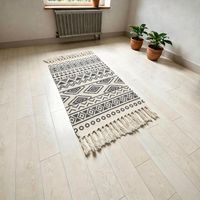 Bajada De Cama Kilim 60cmx90cm Tejidas Algodon Etnico - Multicolor - 90 cm