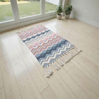 Bajada De Cama Kilim 60cmx90cm Tejidas Algodon Etnico - Multicolor - 90 cm