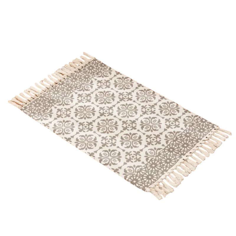 GENERICO - Bajada De Cama Kelim Medida 60cmx90cm Tejidas Algodon Con Flecos