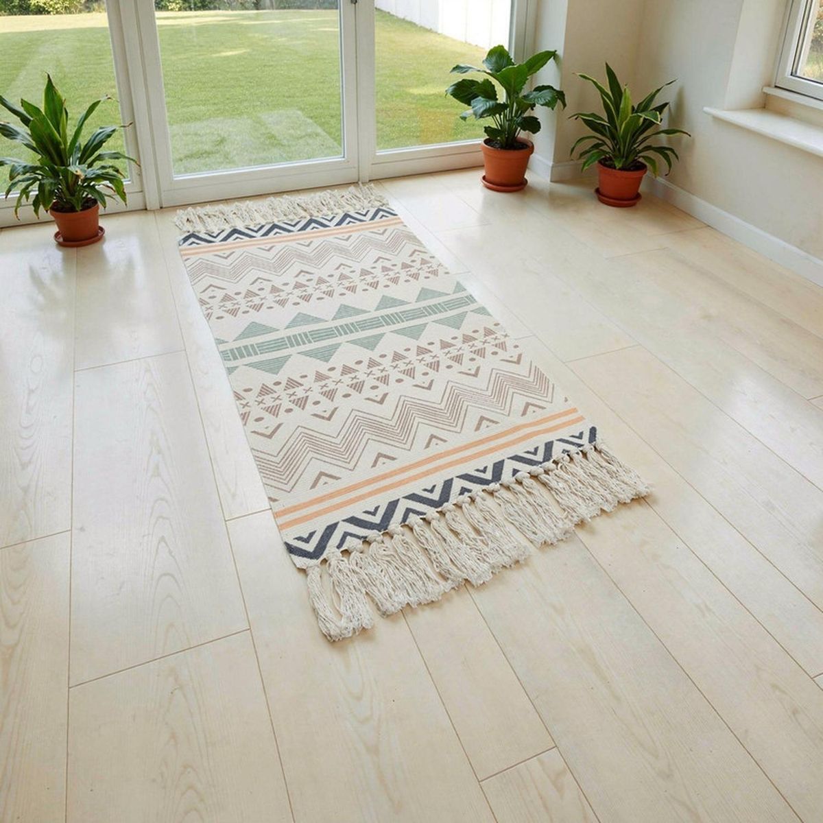 GENERICO - Bajada De Cama Kilim 60cmx90cm Tejidas Algodon Etnico - Multicolor - 90 cm