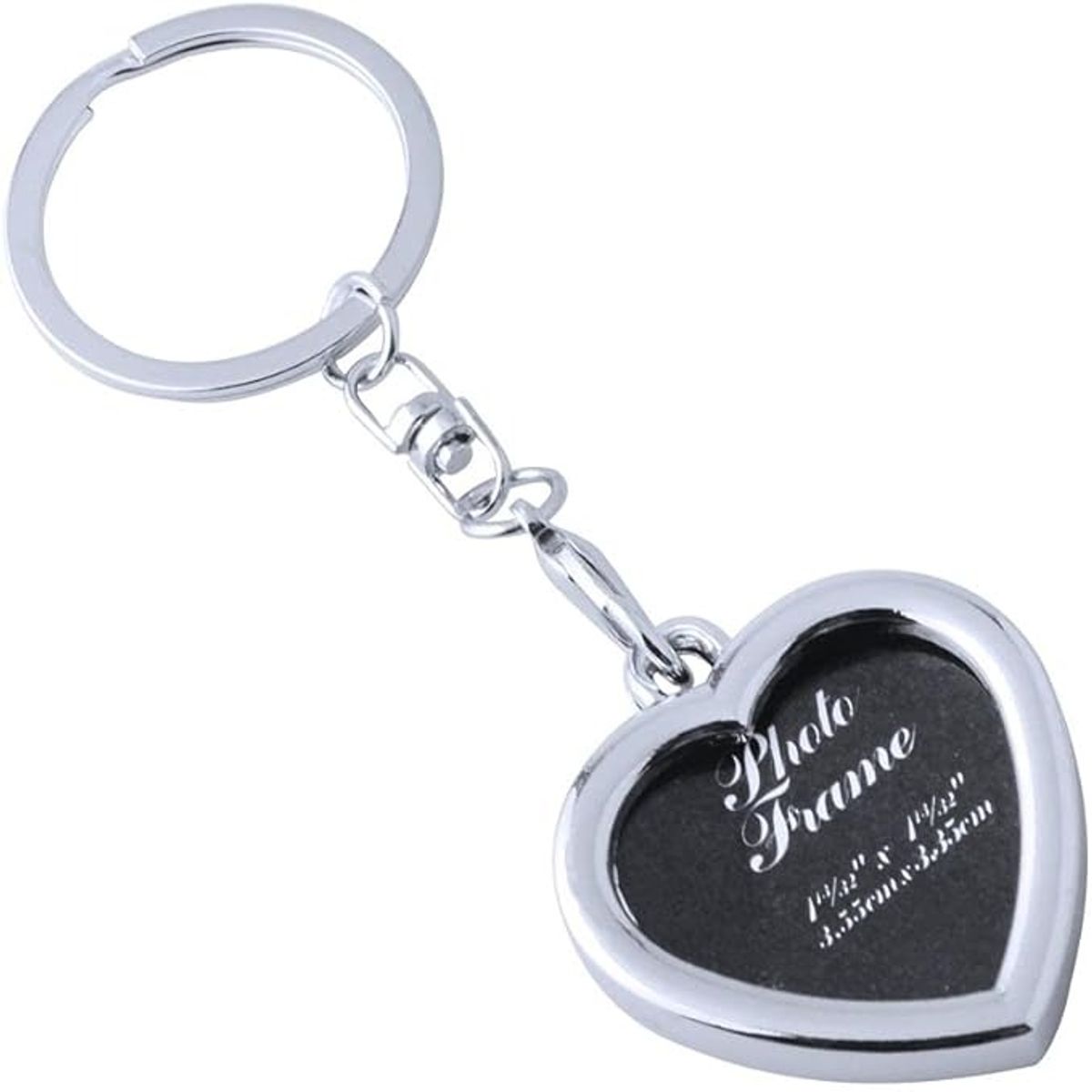 GENERICO - Llavero Con Marco Metálico Para Fotografía Diseño Corazón