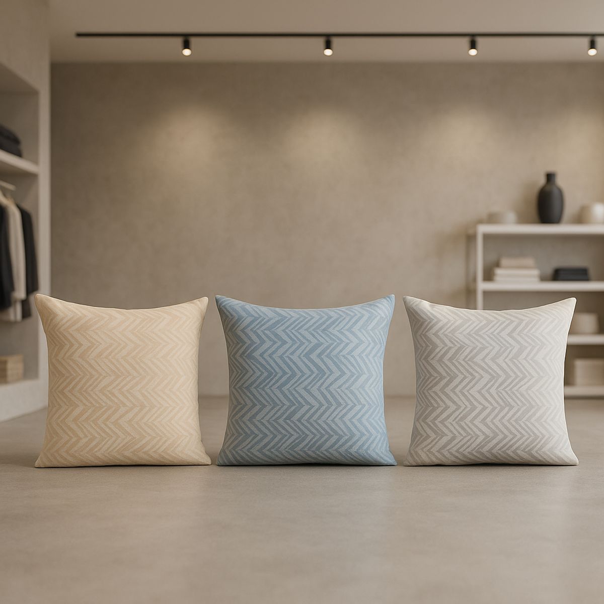 ARMONIA - Protector de cojín arena 45x45 modelo 760 estampado zigzag