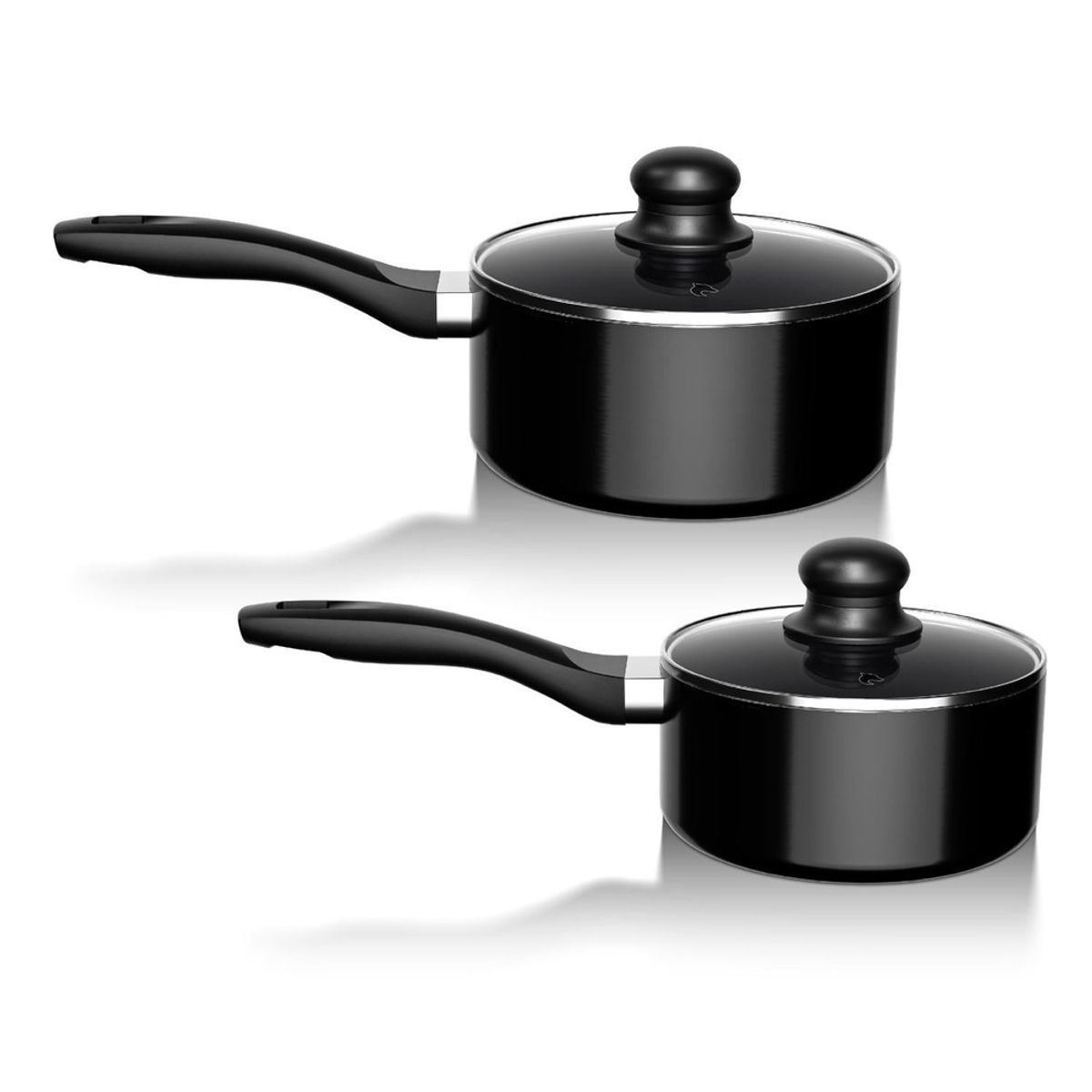 GENERICO - Batería de Cocina 15Pzas Aluminio Antiadherente Negro Wolf