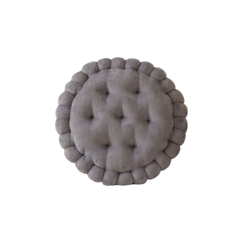 HOMEY - Pack de 2 Cojines Redondos, forma de Galleta, Gris.