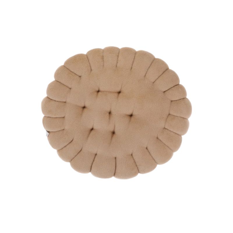 HOMEY - Pack de 2 Cojines Redondos, forma de Galleta, Beige.