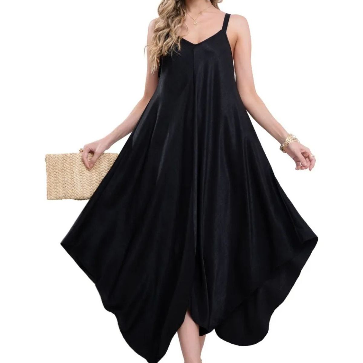 LOOK SHOP - Vestido Largo Asimétrico Verano, Maxi Vestido. Premium 305