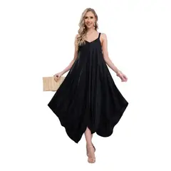 LOOK SHOP - Vestido Largo Asimétrico Verano, Maxi Vestido. Premium 305