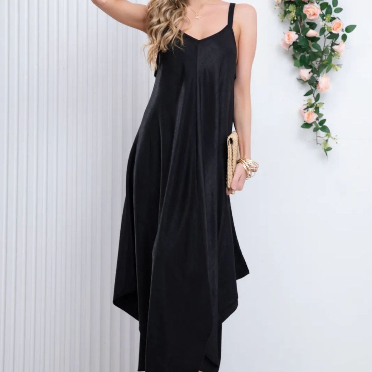 LOOK SHOP - Vestido Largo Asimétrico Verano, Maxi Vestido. Premium 305