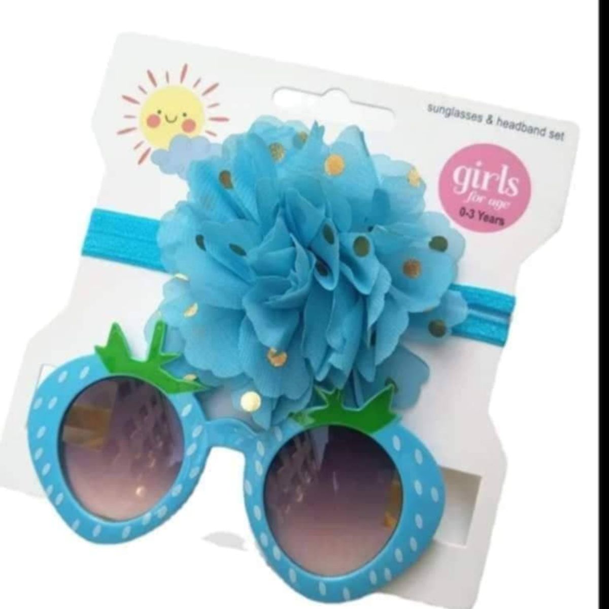 GENERICO - Set lentes de sol y bandas para bebé y niña 6 meses a 6 años