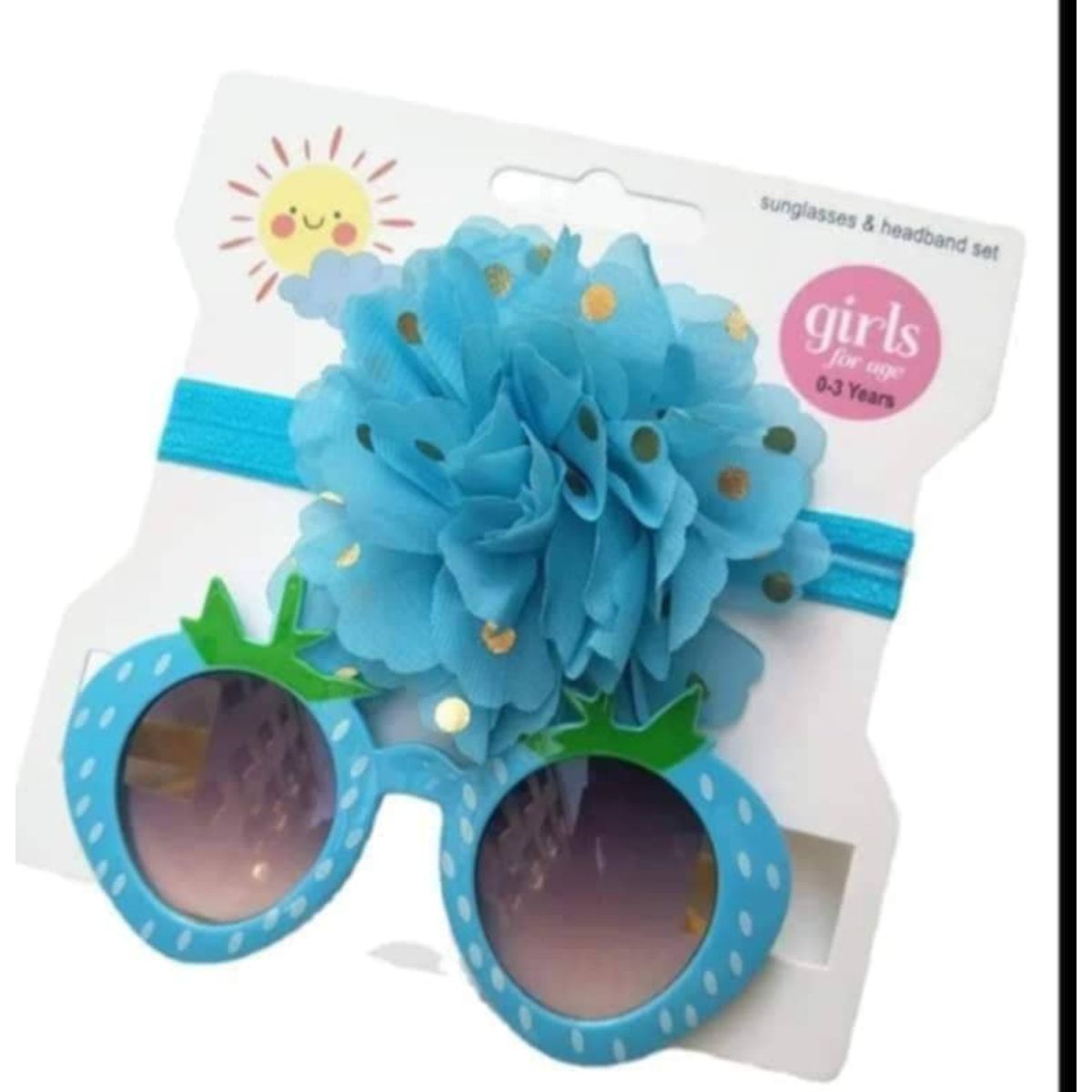 GENERICO - Set lentes de sol y bandas para bebé y niña 6 meses a 6 años