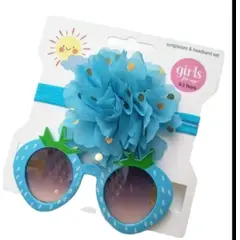 GENERICO - Set lentes de sol y bandas para bebé y niña 6 meses a 6 años
