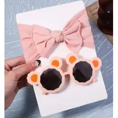 GENERICO - Set lentes de sol y bandas para bebé y niña 6 meses a 6 años