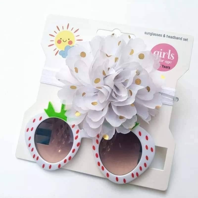 GENERICO - Set lentes de sol y bandas para bebé y niña 6 meses a 6 años