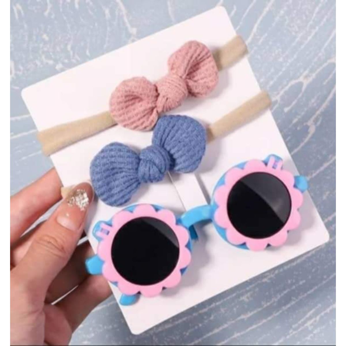 GENERICO - Set lentes de sol y bandas para bebé y niña 6 meses a 6 años