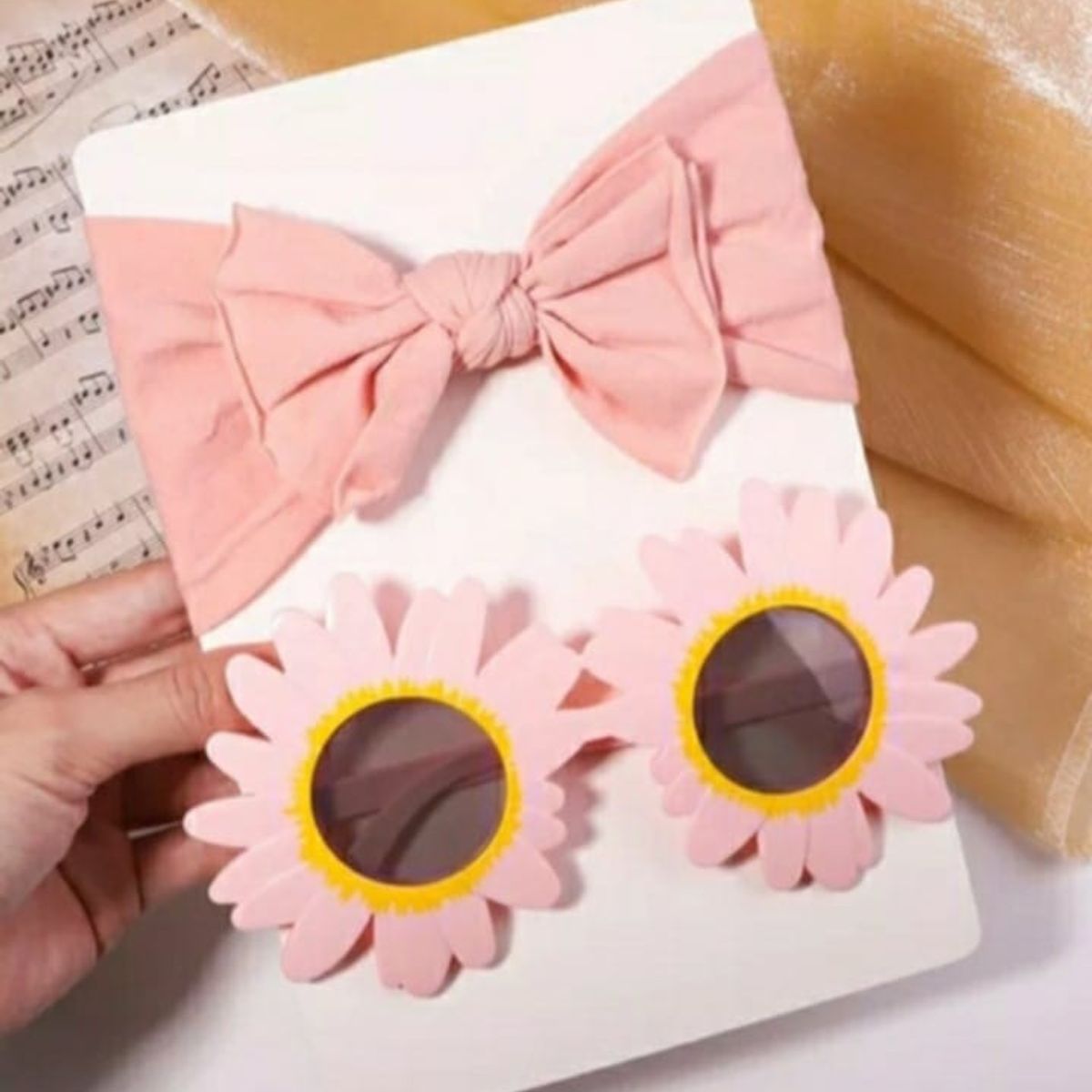 GENERICO - Set lentes de sol y banda para niña 3 años a 7 años