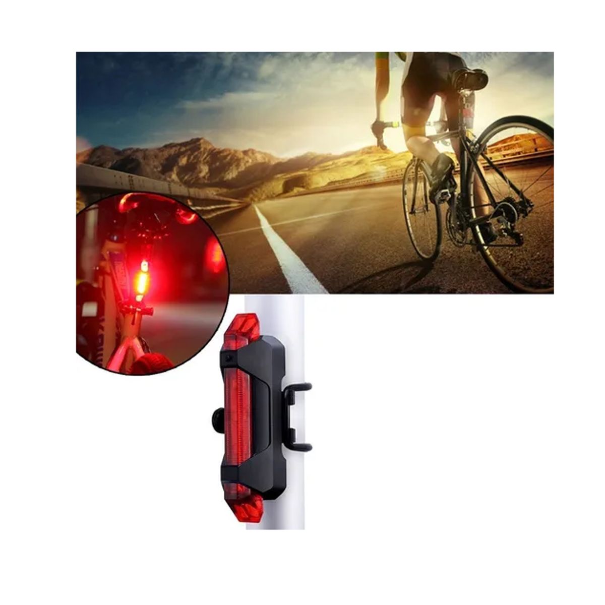 GENERICO - Luz Trasera Para Bicicleta Recargable Usb Bs-216