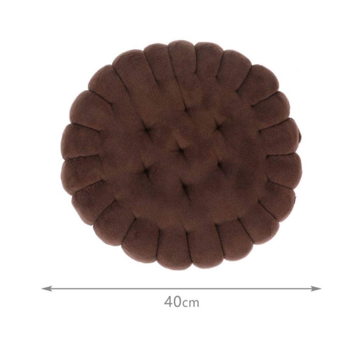 HOMEY - Pack de 2 Cojines Redondos, forma de Galleta, Marron.