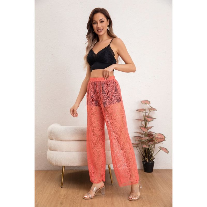 MPROPIA - Pantalon Largo Encaje Salida de Baño Playa Piscina Verano 8345