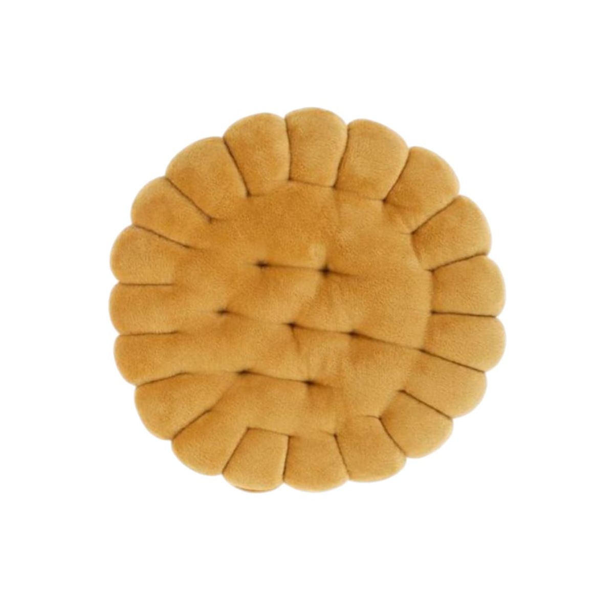 HOMEY - Pack de 2 Cojines Redondos, forma de Galleta, Amarillo.