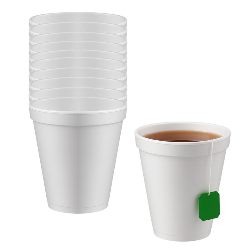 GENERICO - Set 25 Vasos Plumavit 10oz Blanco 295mL Poliestireno