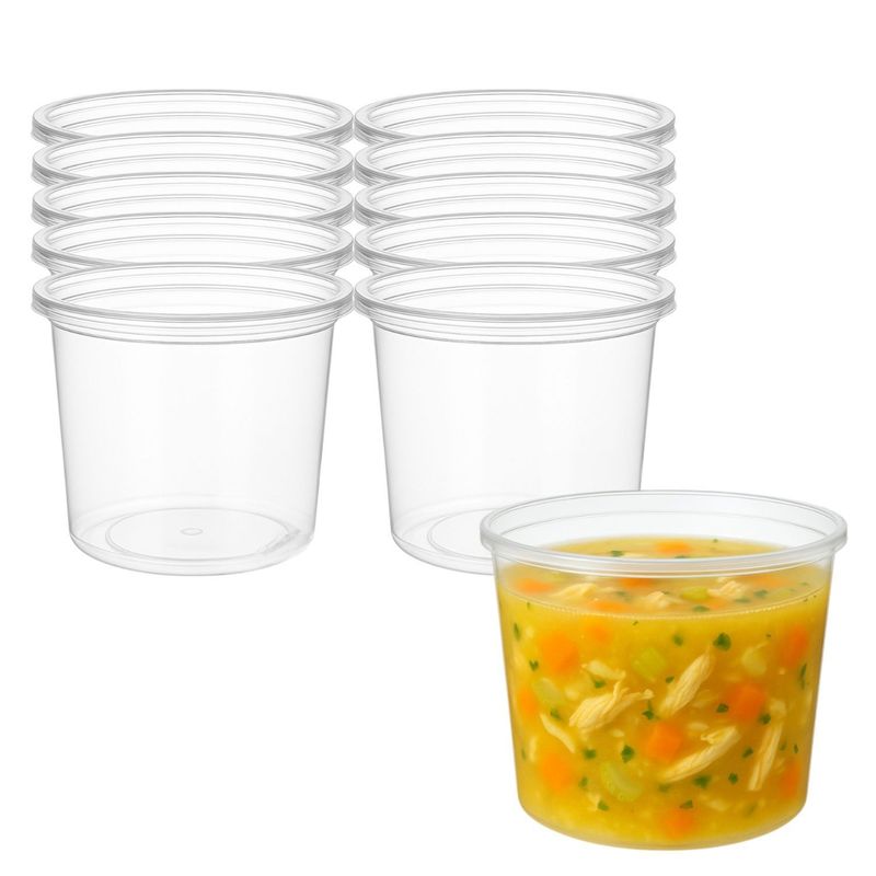 GENERICO - Set 150 Envases Sopa Plastico 16oz 473mL Envase Desechable