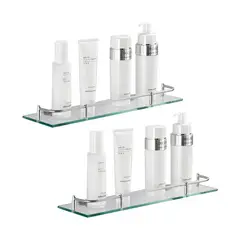 GENERICO - Organizador De Ducha Vidrio Repisa Baño 2pisos Rectangular