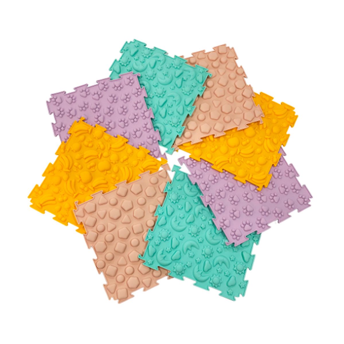 SDFIT - Tapetes Sensorial Niños Set 8 Piezas Cuadrados A4 Sr2505