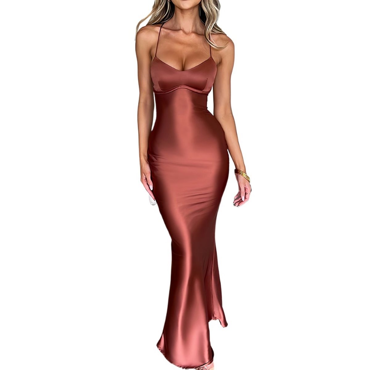 GIOIO - Vestido de gala MujerCafé