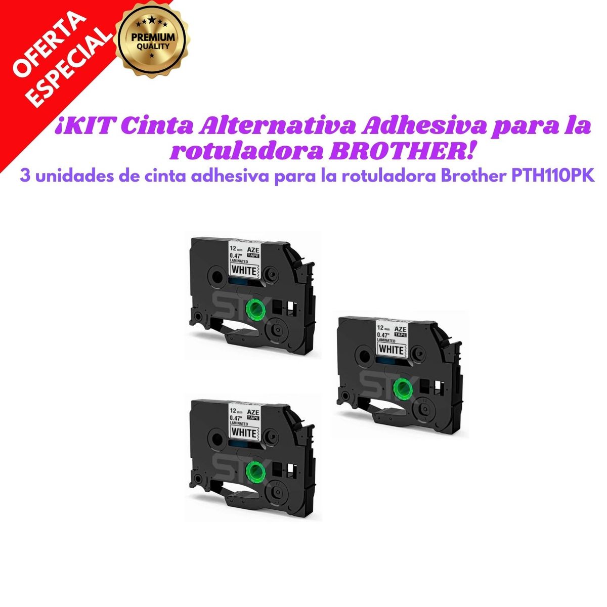 GENERICO - Cintas Adhesivas Alternativa para Rotuladora Brother P touch