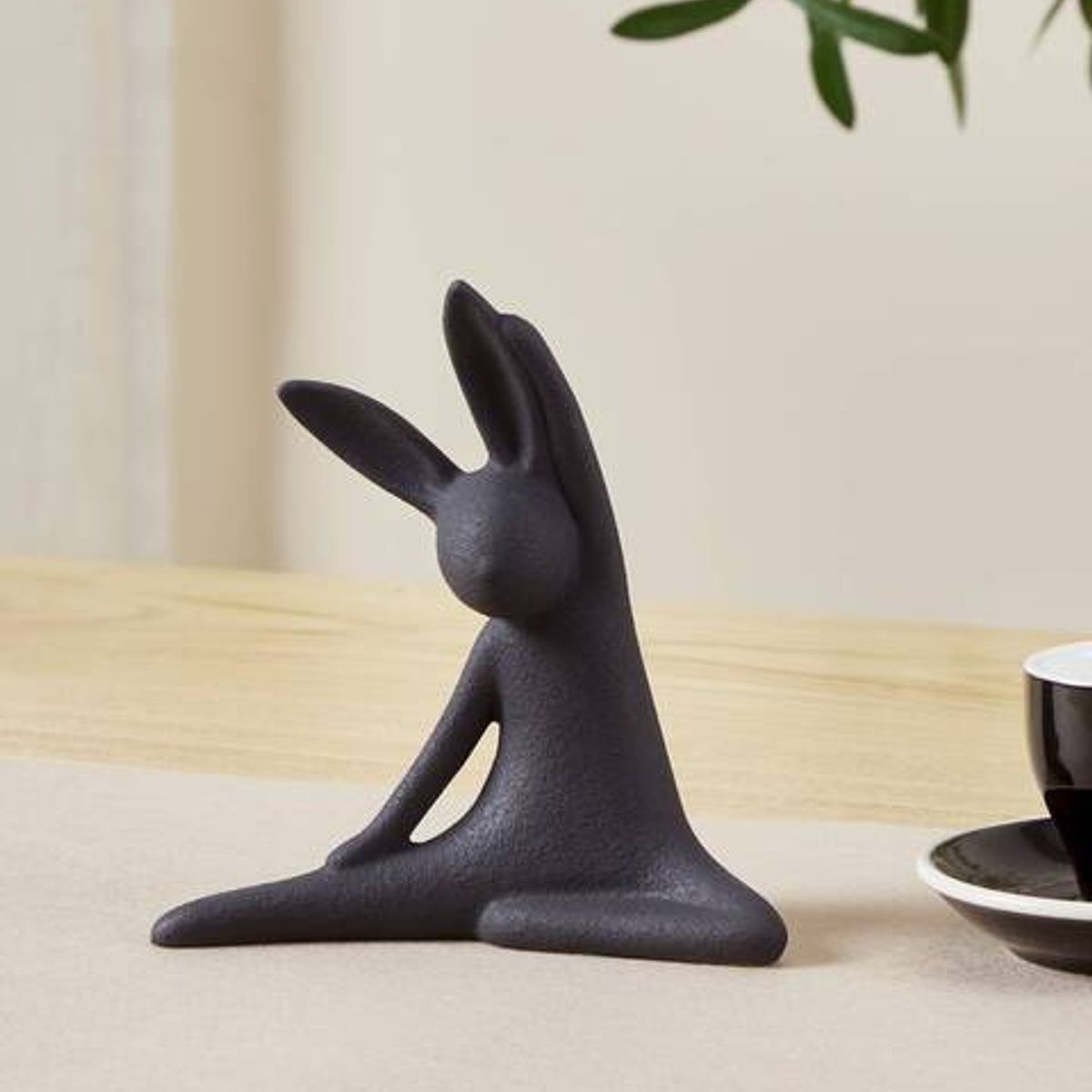 EGLO - Adorno Decorativo GOPENG - Conejo Negro Cerámica 11×7×16 cm