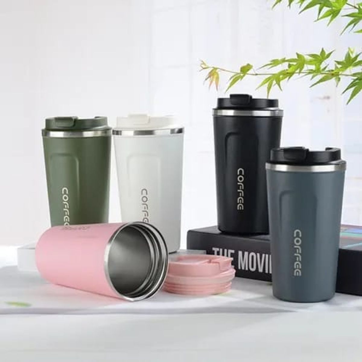 HOMEY - Pack de 2 Vasos Termicos Resistente Al Calor y Frio, Colores Surtidos