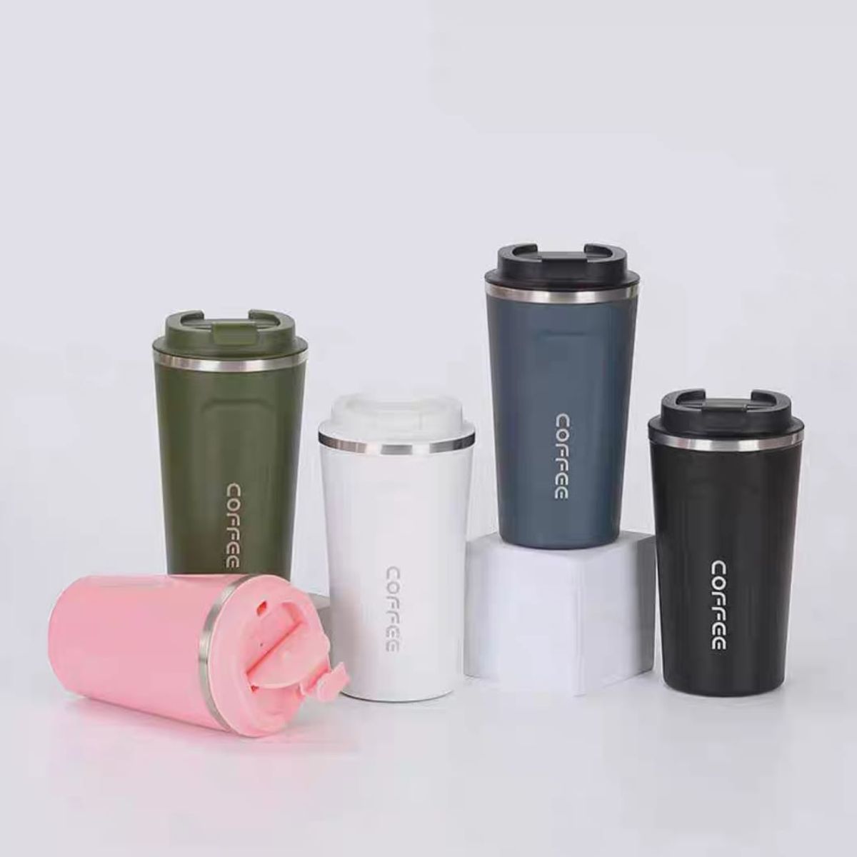HOMEY - Pack de 2 Vasos Termicos Resistente Al Calor y Frio, Colores Surtidos