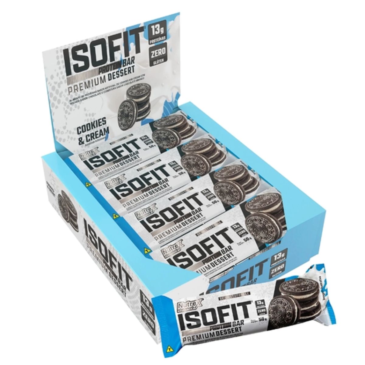 NUTREX RESEARCH - Nutrex Isofit Zero Bar Barras De Proteinas 12u Cookies Cream