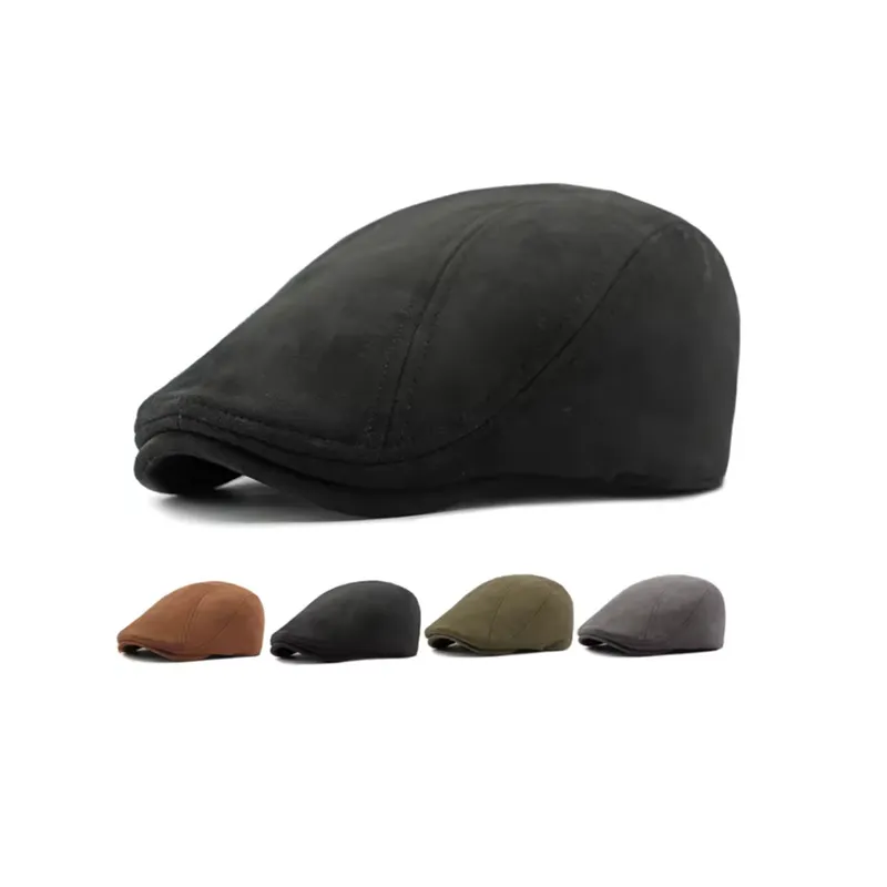 VISUALHEX LIMITADA - Gorro Boina Negra Plano Tradicional Color Negro