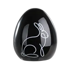 EGLO - Adorno Decorativo GOPENG - Huevo Conejo negro Cerámica 12cm × 9 cm