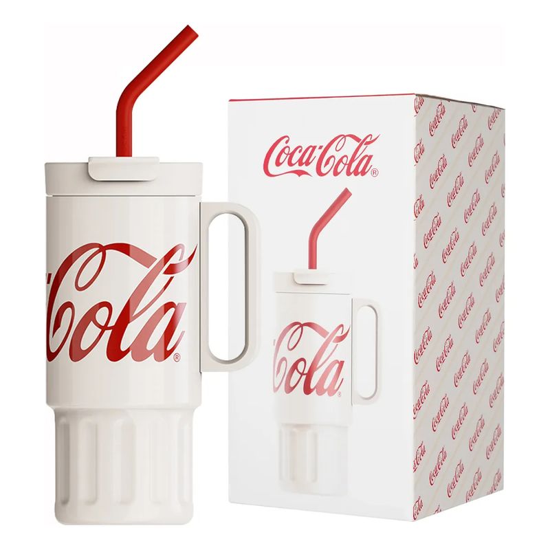 GENERICO - Cocacola Germ Termo Mug Vaso Frío O Caliente, 1200 ML Trébol Blanco