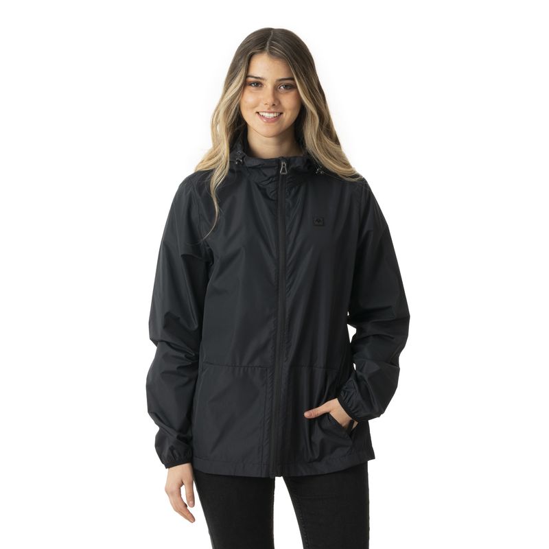 KIVUL - Chaqueta Mujer Cortavientos Mila Negro Kivul