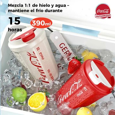 Imagen 2 del producto Germ Termo Taza de Café Frío O Caliente Vaso Térmico, 390 ML Rojo