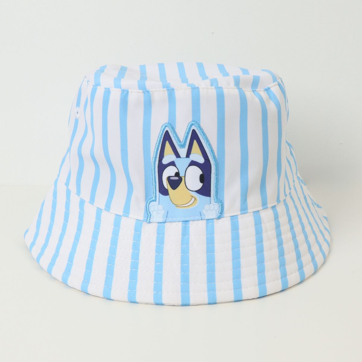 BLUEY - Gorro Bucket Niña Rayas Celeste Bluey