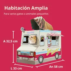 KIMBA - Casa Rascador Multiuso Ice Cream Food Truck Gris