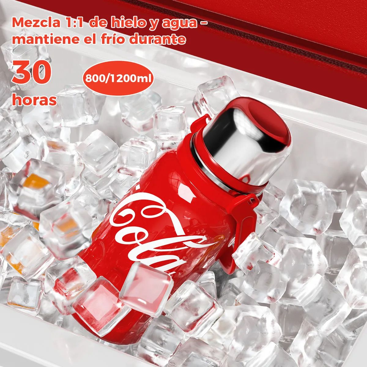 COCA COLA - COCA COLA Germ Termo 1200 ML Frío O Caliente Botella Térmica Trébol Rojo