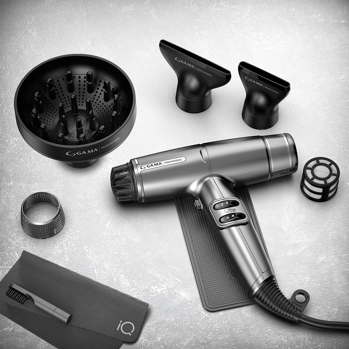 GAMA - Secador De Pelo Iq Lite GR 220 Gama Profesional Silver