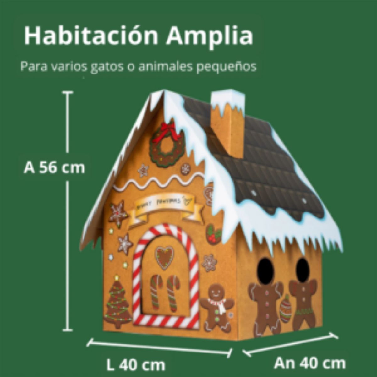 KIMBA - Casa Rascador Multiuso Gingerbread House Marrón