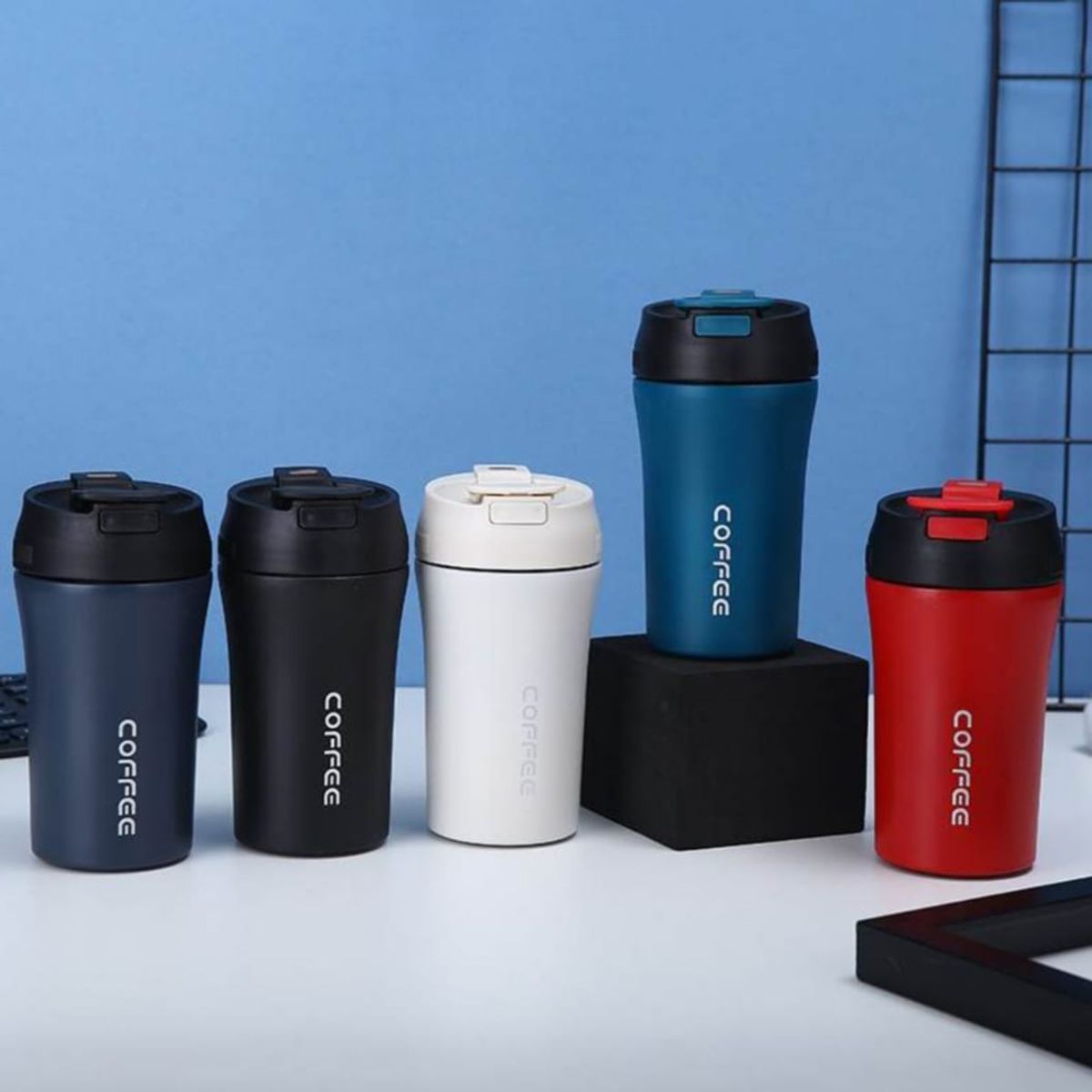 HOMEY - Pack de 2 Vasos Termicos Resistente Al Calor y Frio, Colores Surtidos