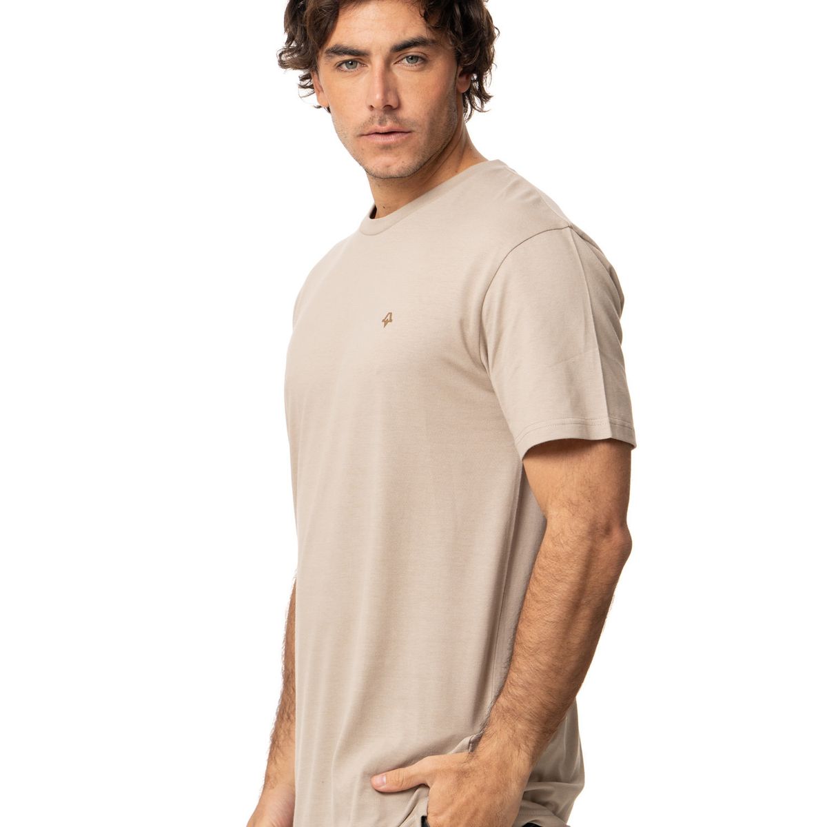 KIVUL - Polera Hombre Logo Café Kivul