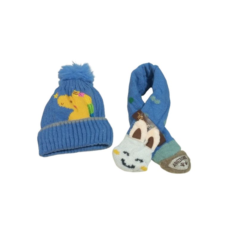 GENERICO - Pack gorro y bufanda para niños 2 años a 6 años